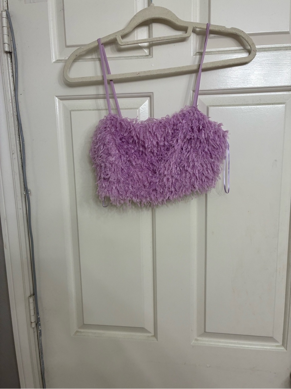 Lilac Fuzzy Cropped Tank Top